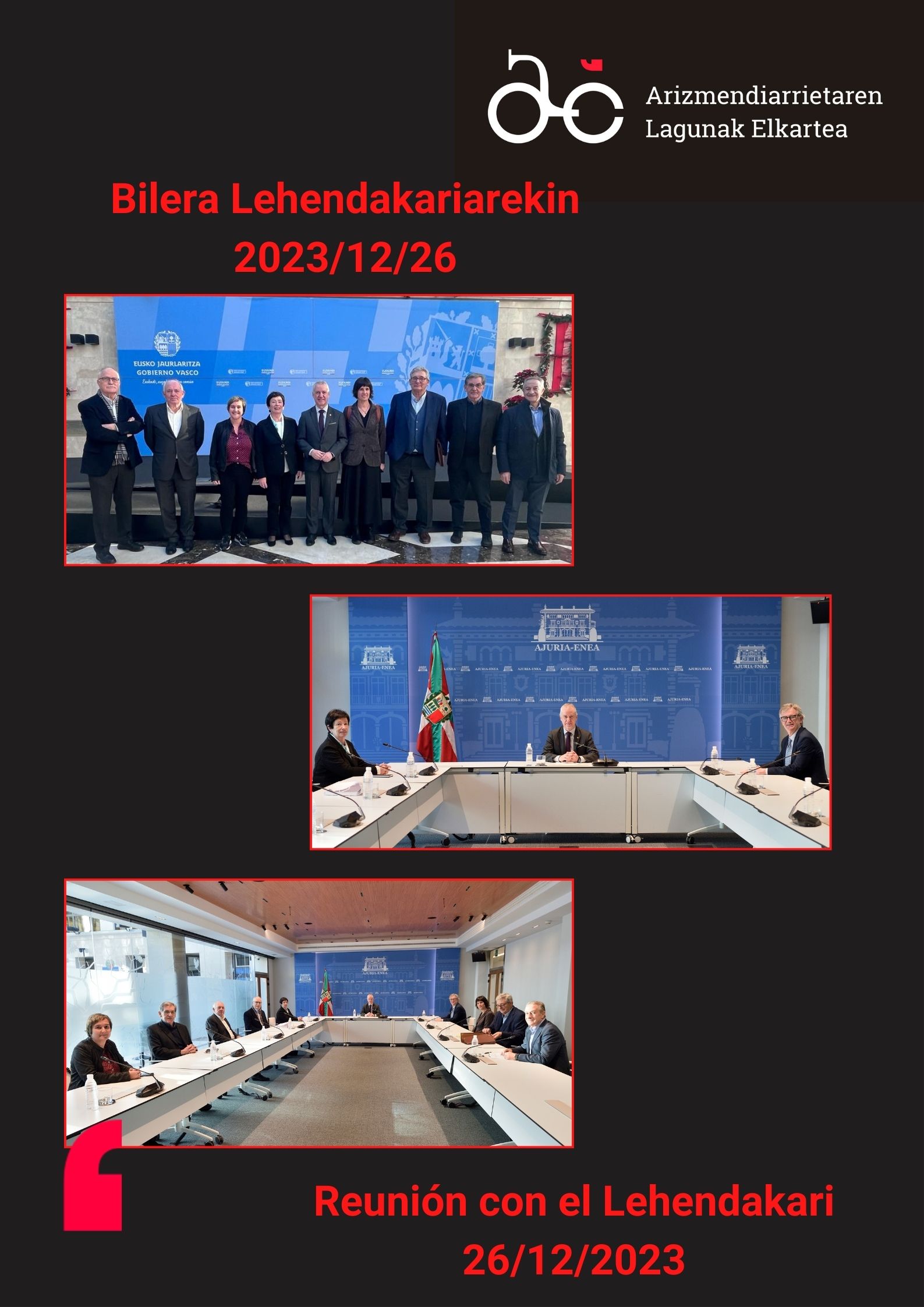 Bilera Lehendakariarekin 2023/12/26