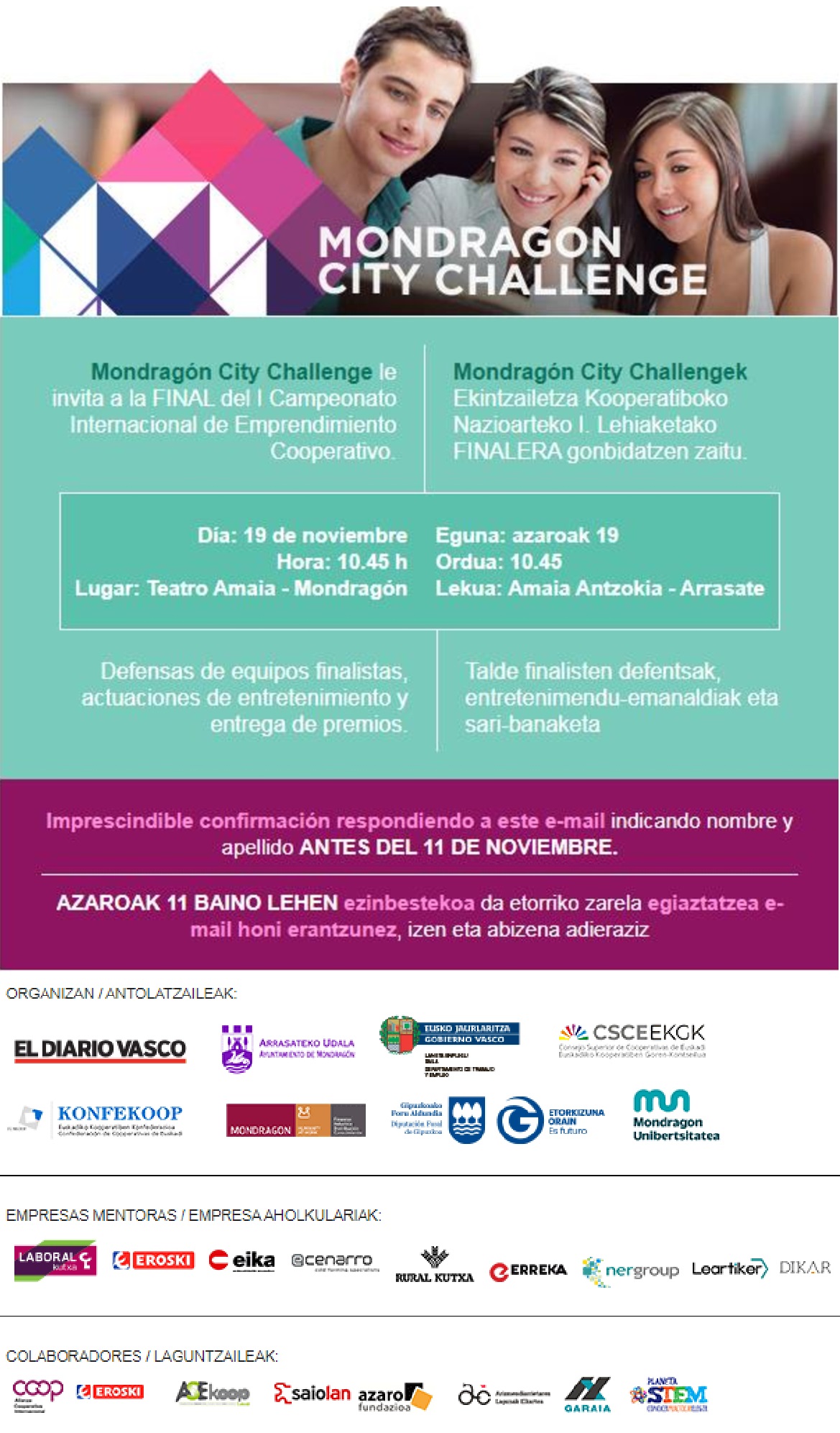 MONDRAGON CITY CHALLENGE 1. edizioa amaitzear dago